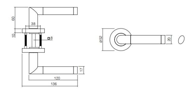 ProGriff TD-Nicol auf Rosette–Chrom/Nickel matt